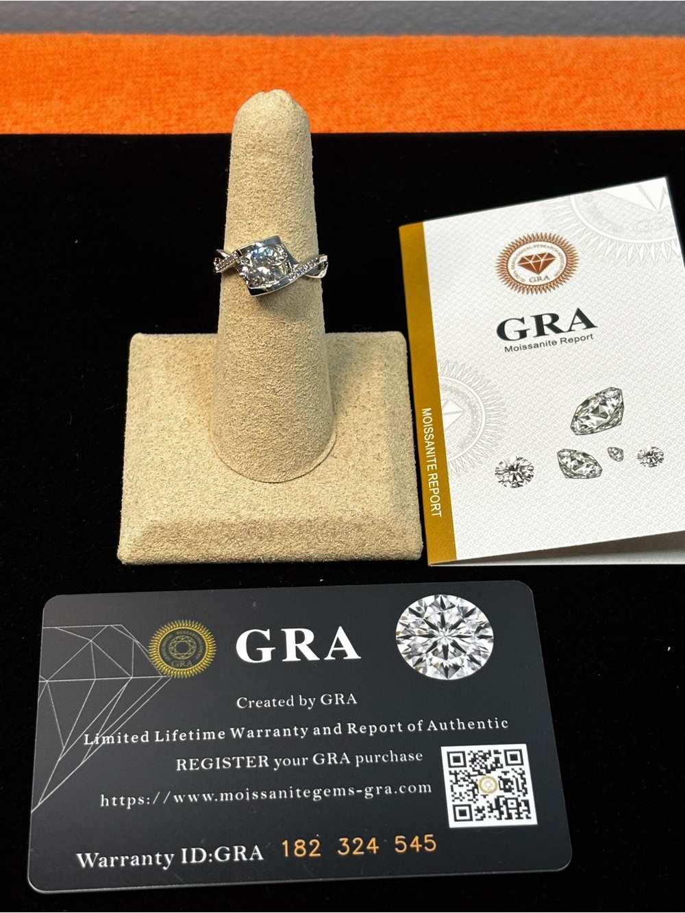 Silver Plated Moissanite Ring